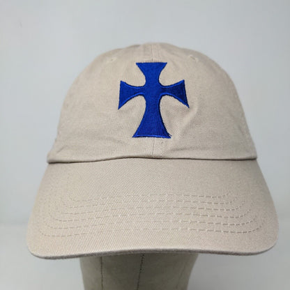 Sigma Chi Men's Slideback Hat Tan Embroidered Cross Logo Dad's Weekend Cotton