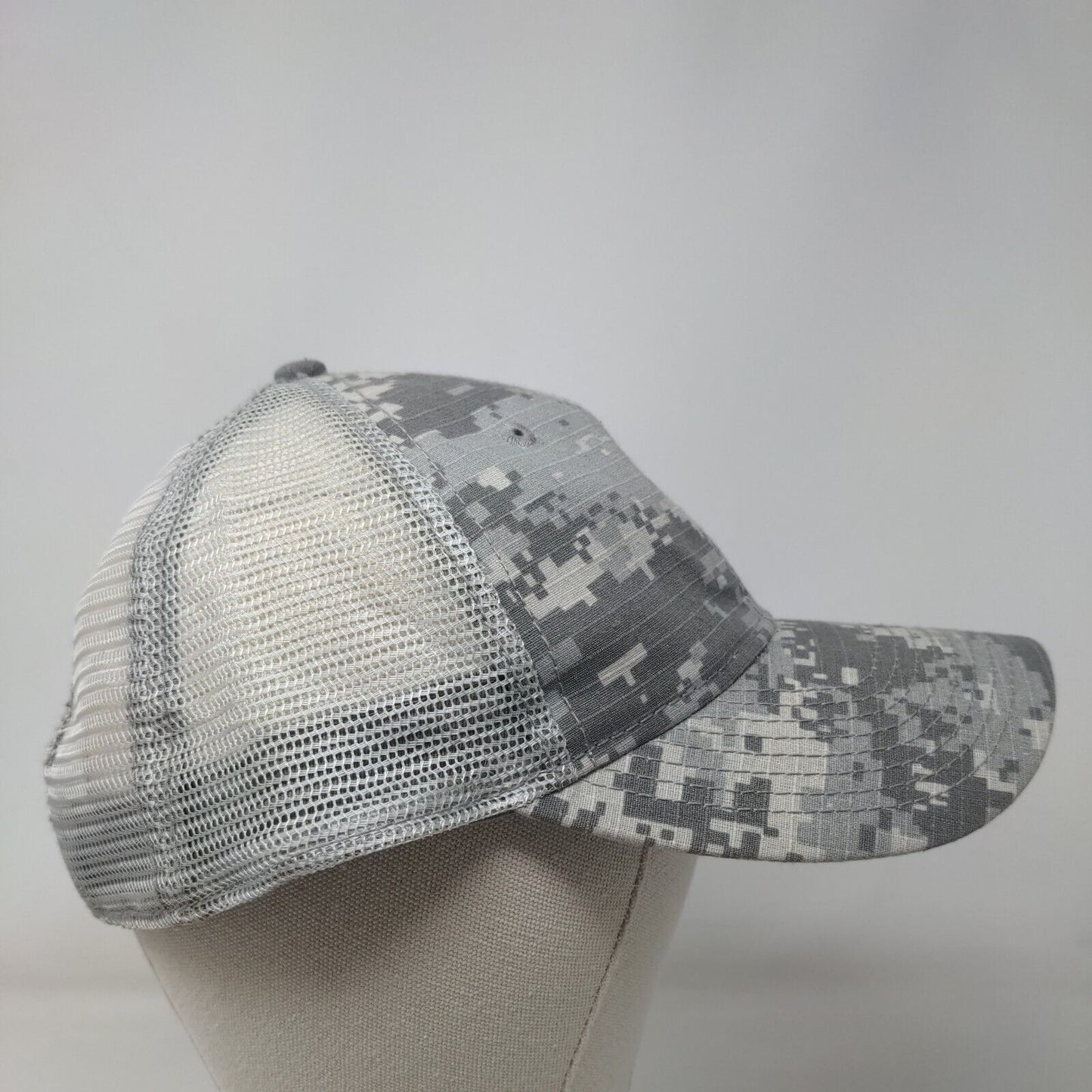 USA Flag Embroidered Snapback Trucker Hat Camouflage OS Patriotic Mesh Back