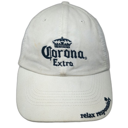 Corona Extra Baseball Cap White One Size Blue Slideback Relax Responsibly Hat