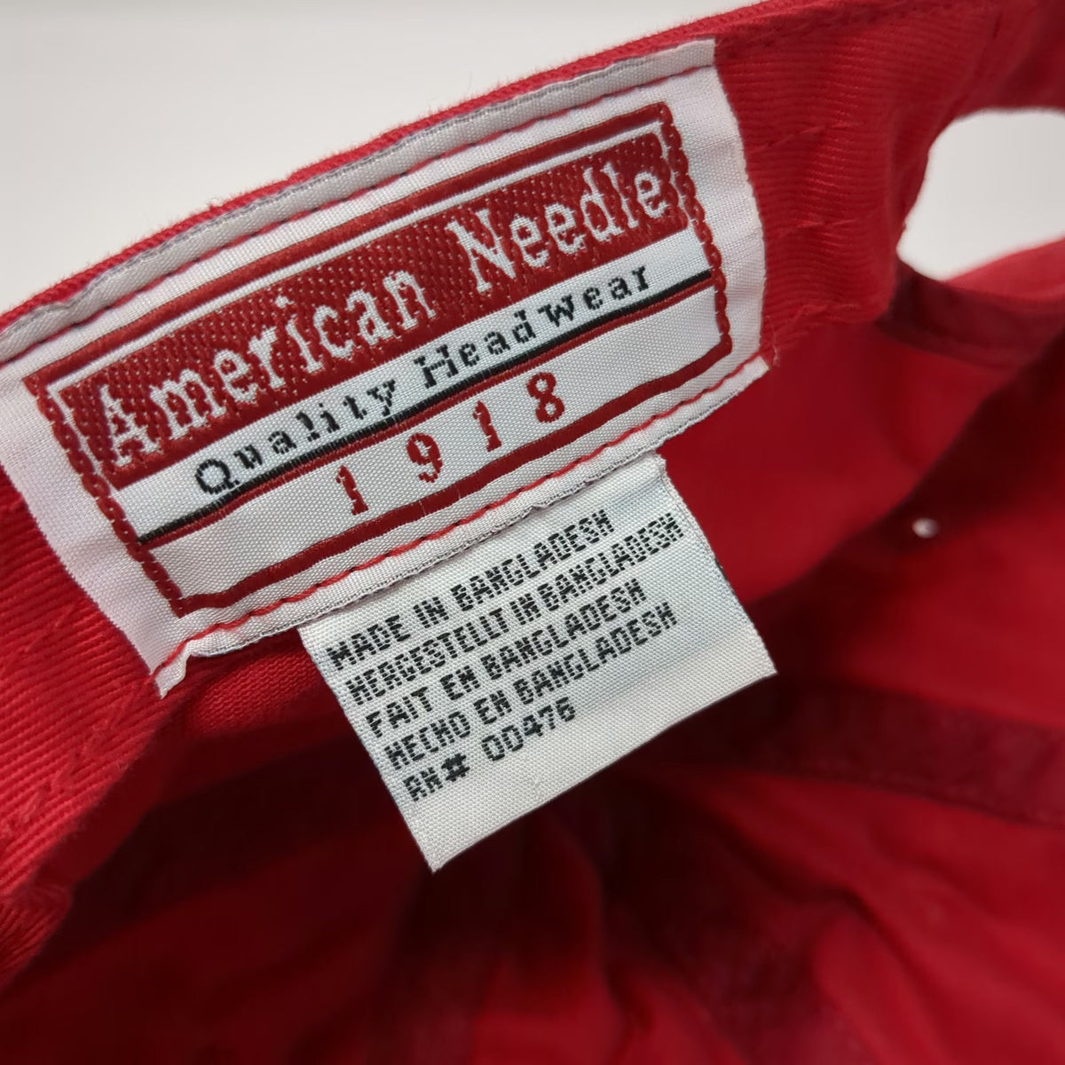 American Needle Baseball Cap Red One Size Whitetail Resort Patch Slideback Hat
