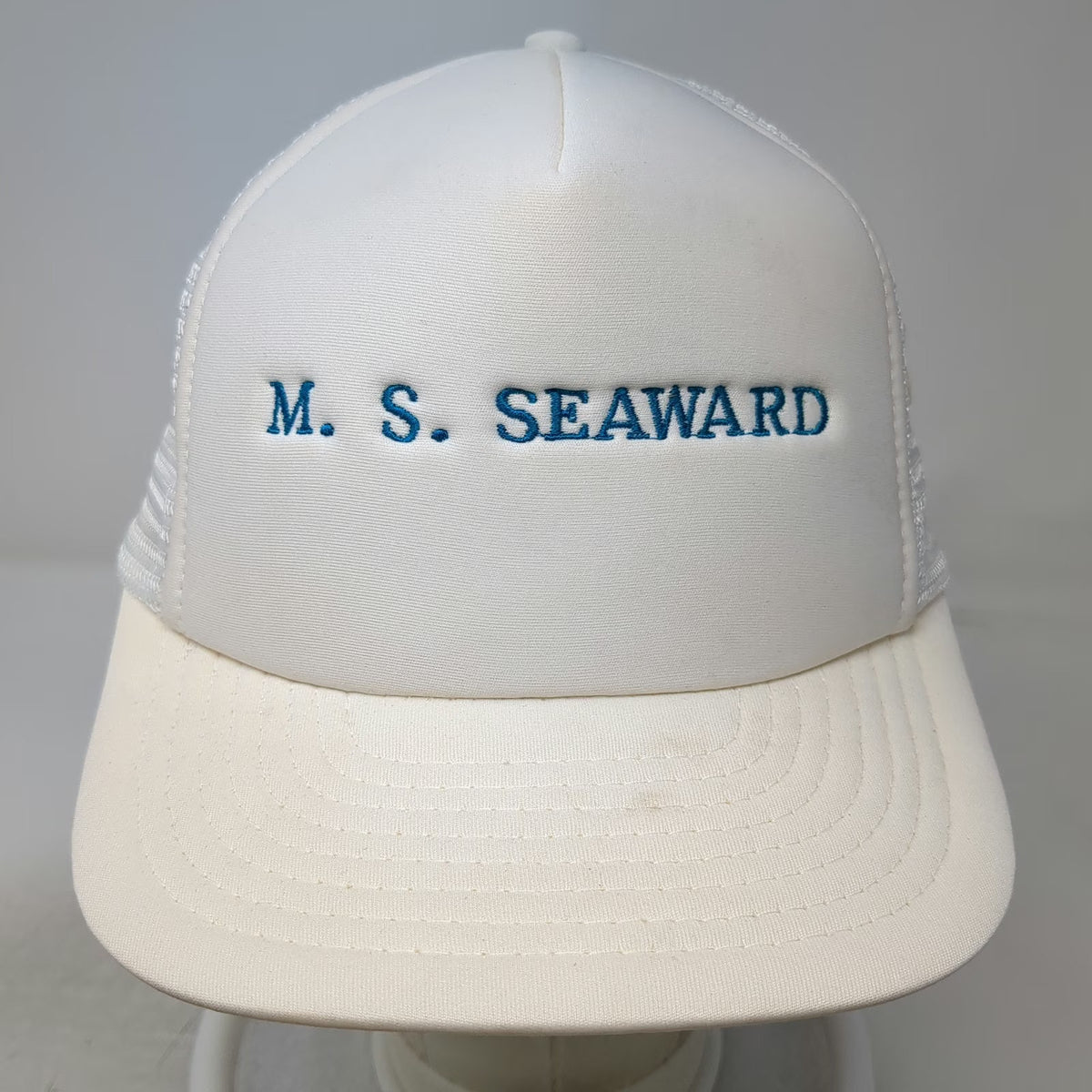 Designer Award Headwear Trucker Hat White One Size M.S. Seaward Mesh Snapback