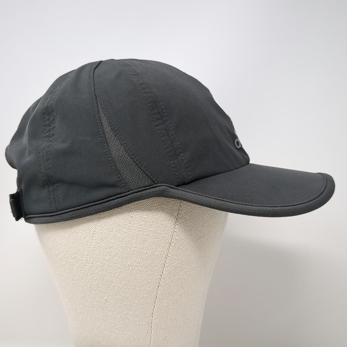 Adidas Baseball Cap Gray One Size Aeroready Strapback Performance Mesh Sport Hat