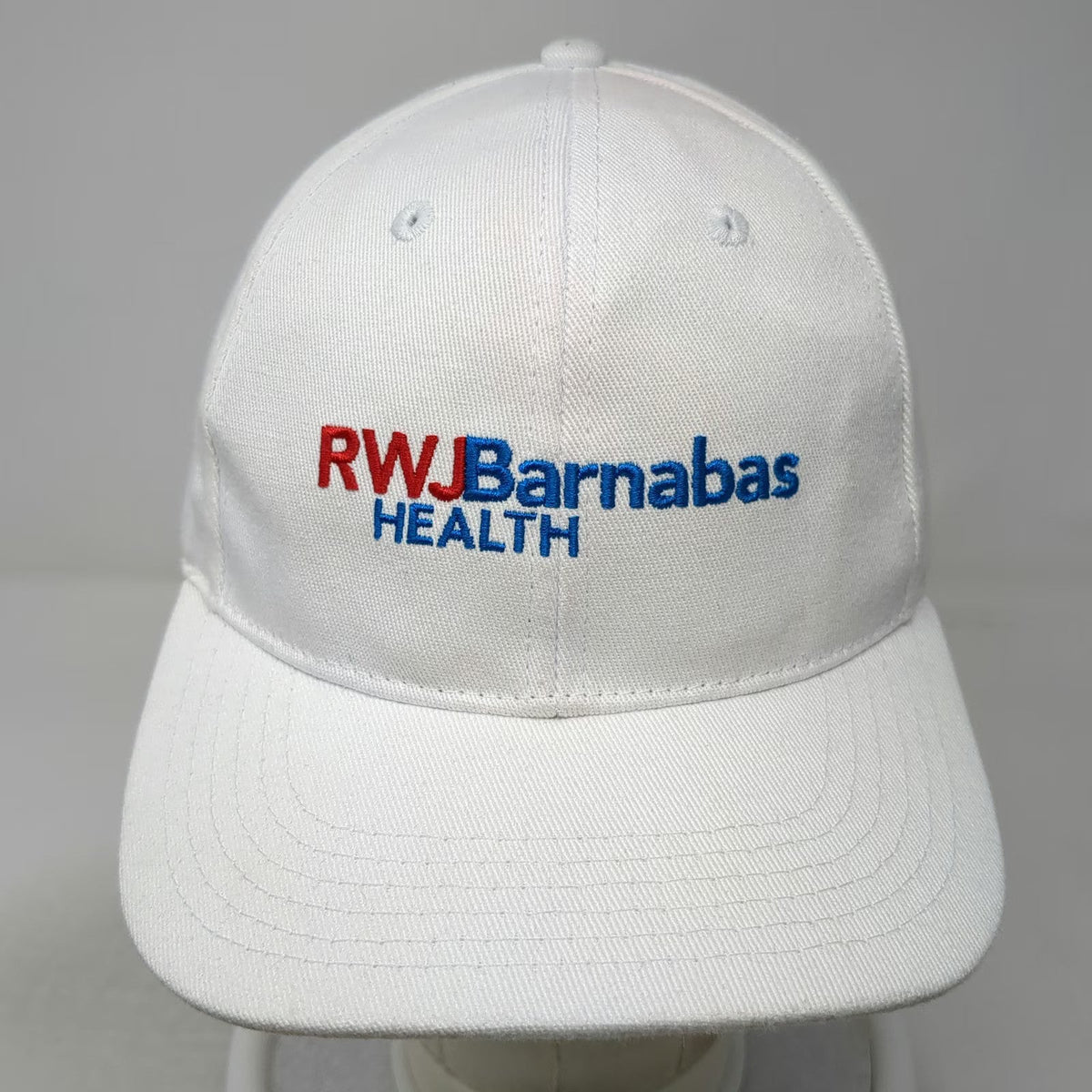 Baseball Cap White One Size RWJ Barnabas Health Strapback Cotton 6-Panel Hat