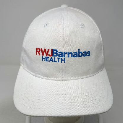 Baseball Cap White One Size RWJ Barnabas Health Strapback Cotton 6-Panel Hat