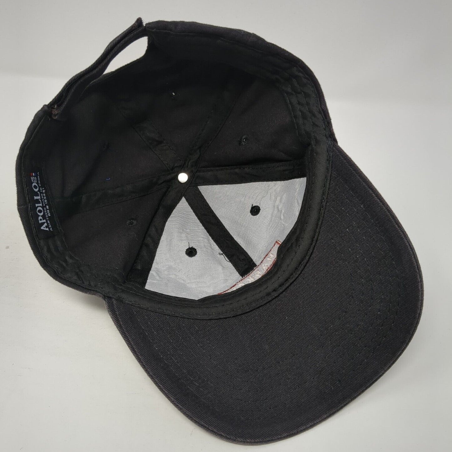 Harken Strapback Baseball Cap Black One Size Adjustable Embroidered Apollo USA