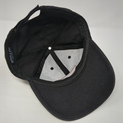 Harken Strapback Baseball Cap Black One Size Adjustable Embroidered Apollo USA