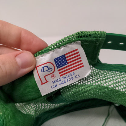 Crown Machinery Snapback Trucker Hat Green OSFA Adjustable Mesh Back