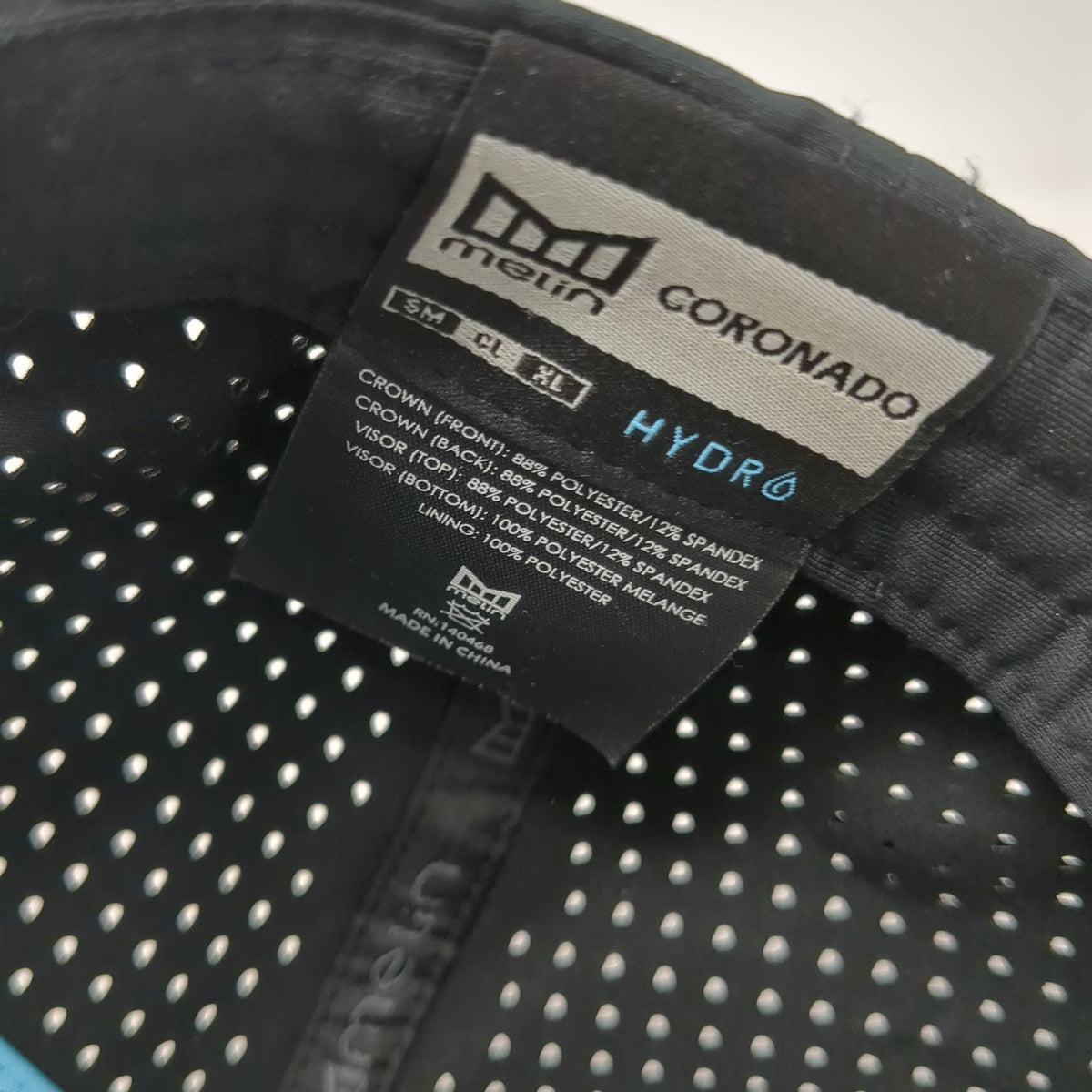 Melin Trucker Hat Black L Perforated Rope Flat Brim Hydro Coronado Poly Snapback