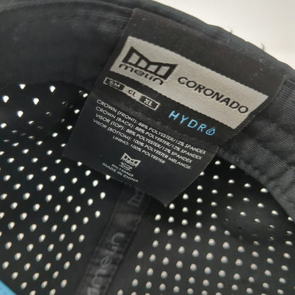 Melin Trucker Hat Black L Perforated Rope Flat Brim Hydro Coronado Poly Snapback