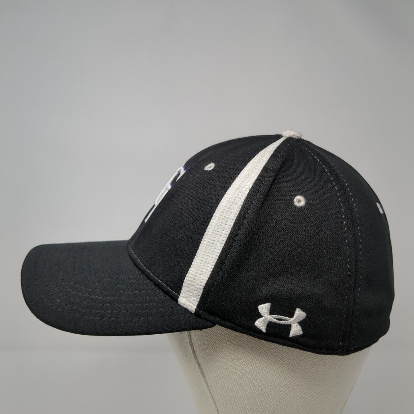CI Fitted Hat Black Large Embroidered A-Flex Under Armour 6 Panel