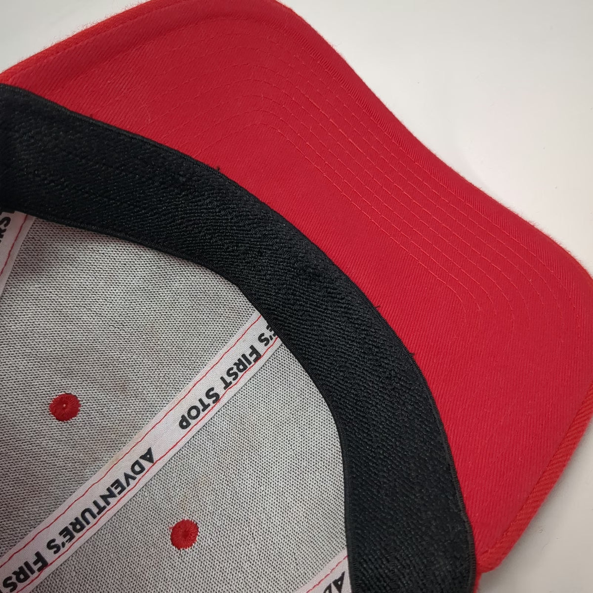 Maverik Baseball Cap Red M Adventure's First Stop Embroidered Fitted Promo Hat