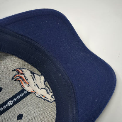 Reebok Denver Broncos NFL Blue Cap One Size Stretch Fit OSFA Shield Logo Hat