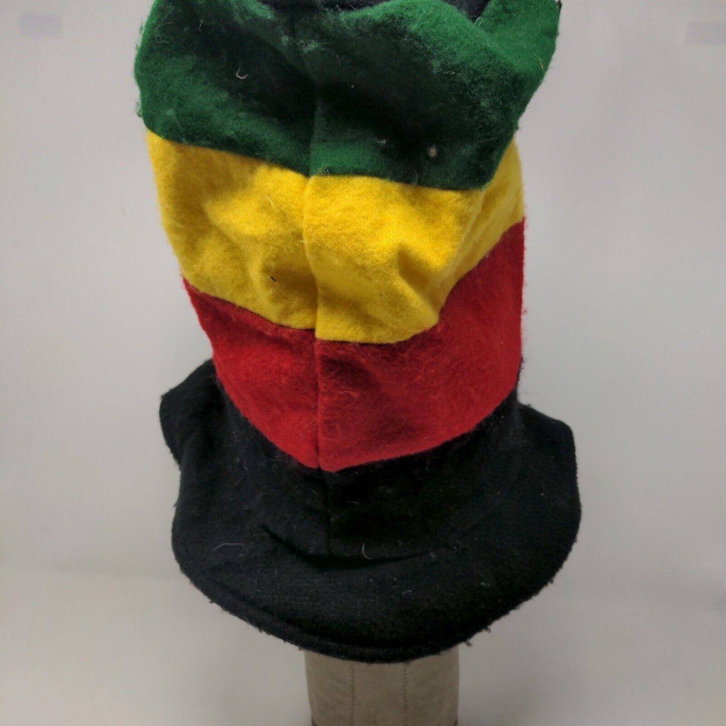Unbranded Men's Tall Hat Black Red Green Yellow Stripes Novelty