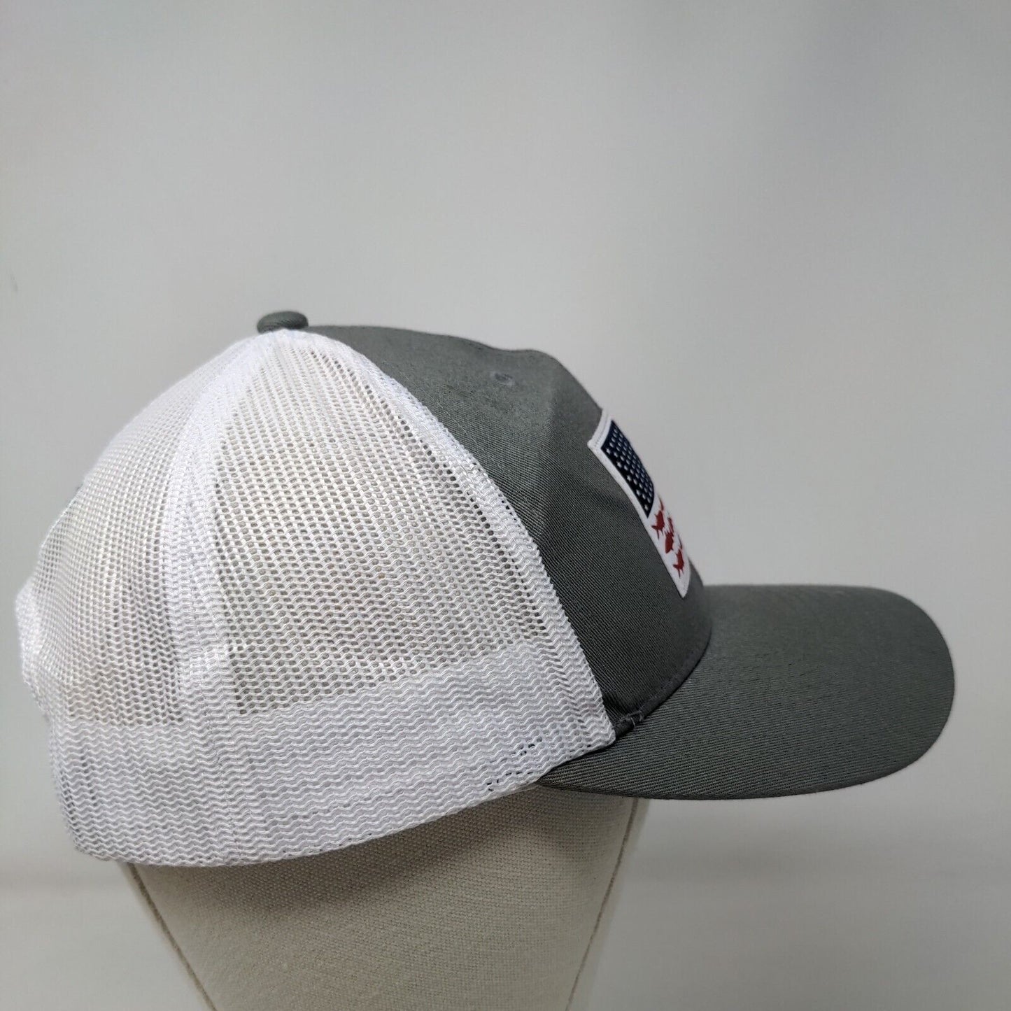 Columbia PFG Fish Flag Patch Snapback Mesh Back Trucker Hat Gray One Size