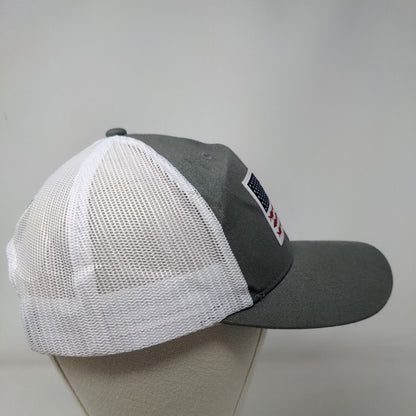 Columbia PFG Fish Flag Patch Snapback Mesh Back Trucker Hat Gray One Size