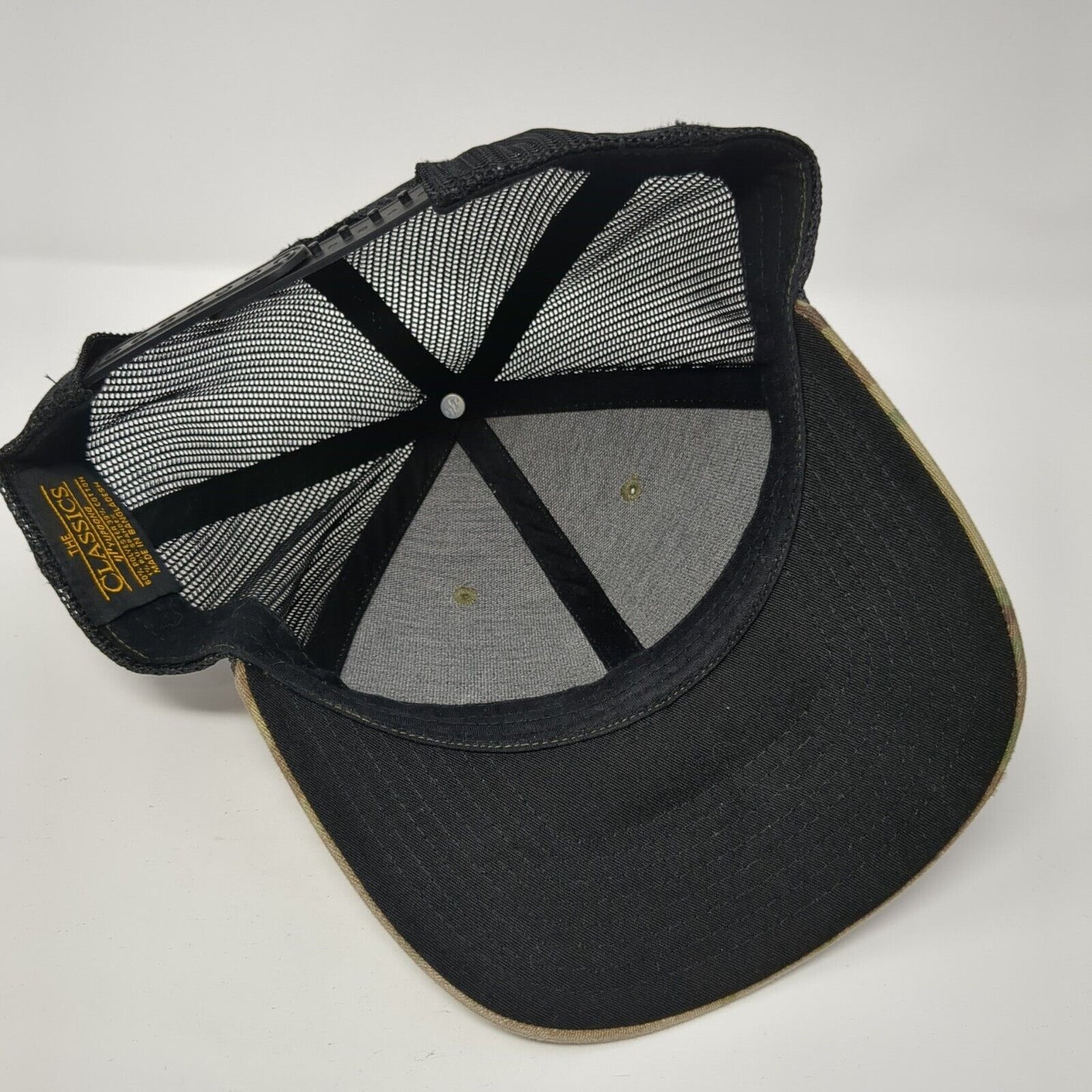 The Classics Yupoong Snapback Trucker Hat Camouflage One Size Mesh Back