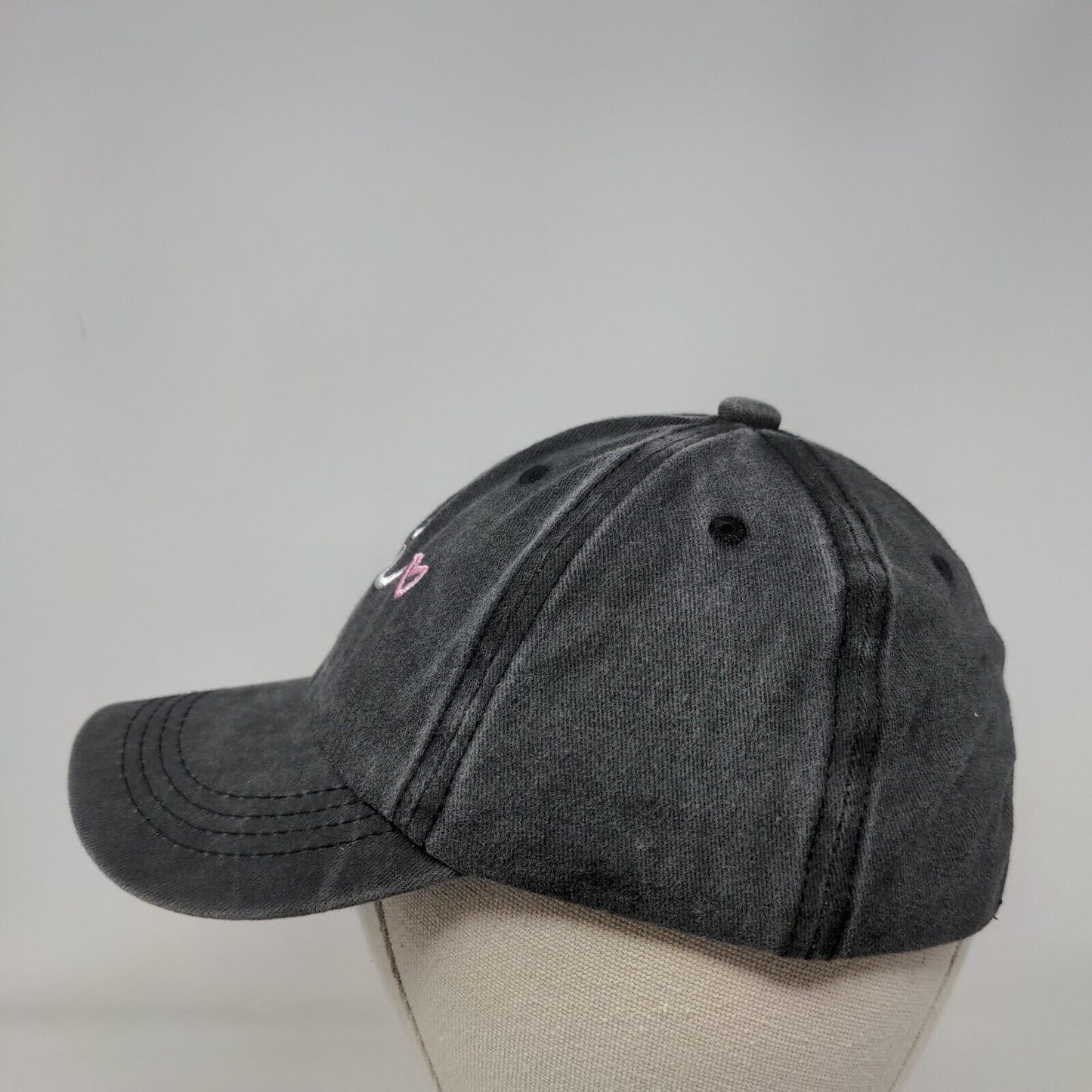 Mini Slideback Hat Gray One Size Adjustable Embroidered Logo 6 Panel Cotton