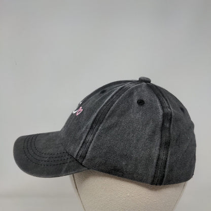 Mini Slideback Hat Gray One Size Adjustable Embroidered Logo 6 Panel Cotton