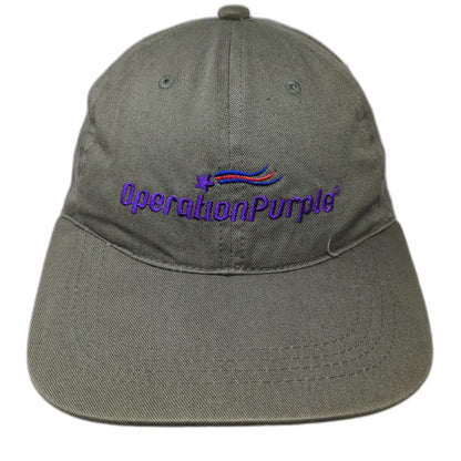 Green Baseball Cap One Size Operation Purple Embroidery Slideback Cotton Hat