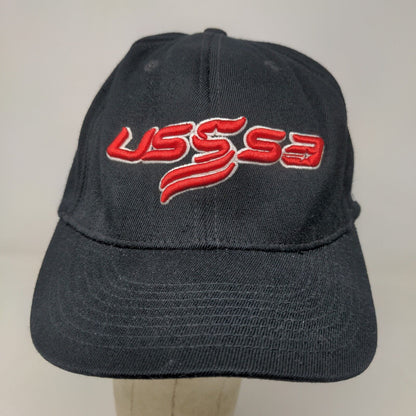 USSSA Men's Fitted Hat Black Size S-M Embroidered Logo Acrylic Wool Blend