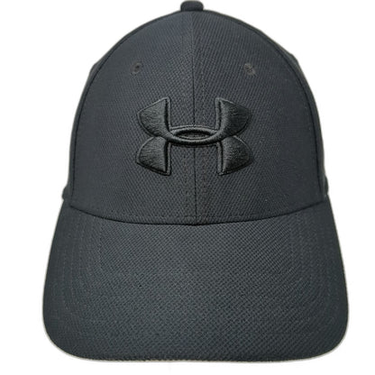 Under Armour Baseball Cap Black L Stretch Fit Embroidered Tonal Logo Hat Classic