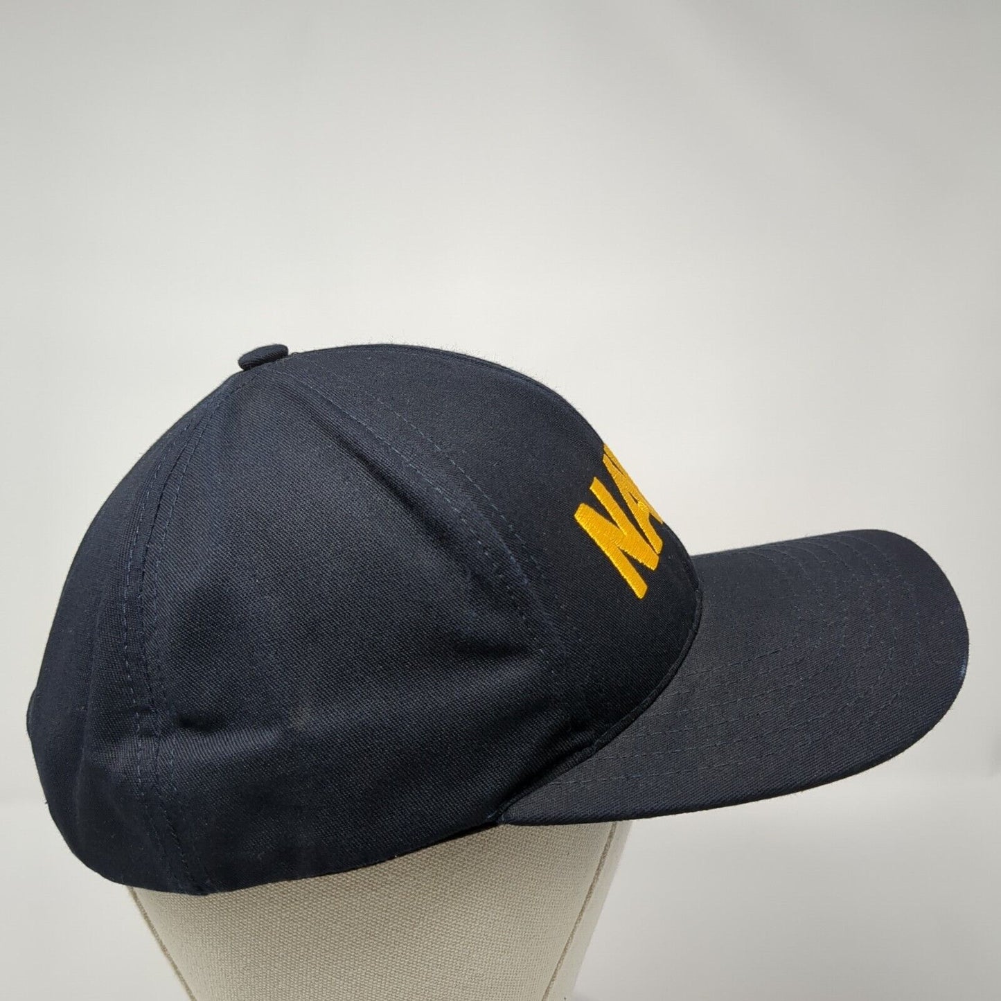 NAVY Snapback Hat Blue One Size Adjustable Embroidered 6 Panel Graffiti