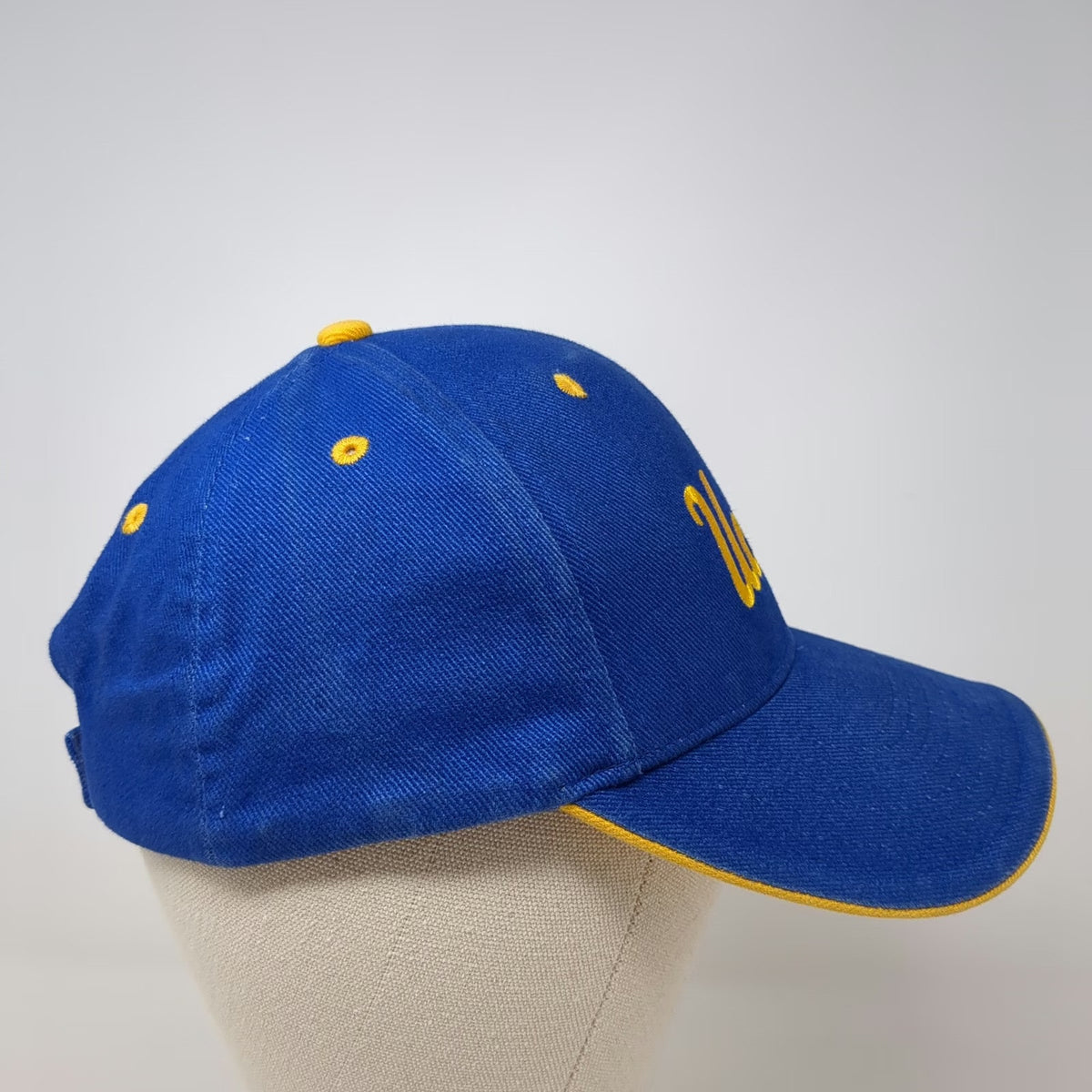 Signatures UCLA Bruins NCAA Blue Yellow One Size Strapback Cap Script Logo Hat