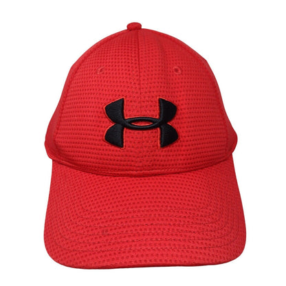 Under Armour Fitted Hat Red Size L/XL Embroidered Logo Breathable 6 Panel