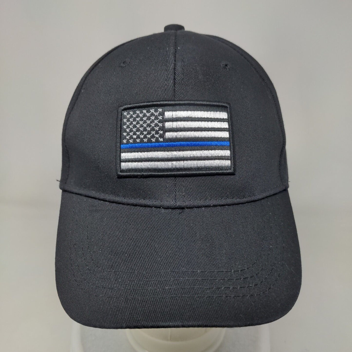 USA Flag Strapback Hat Black One Size Embroidered Love My Freedom Back The Blue