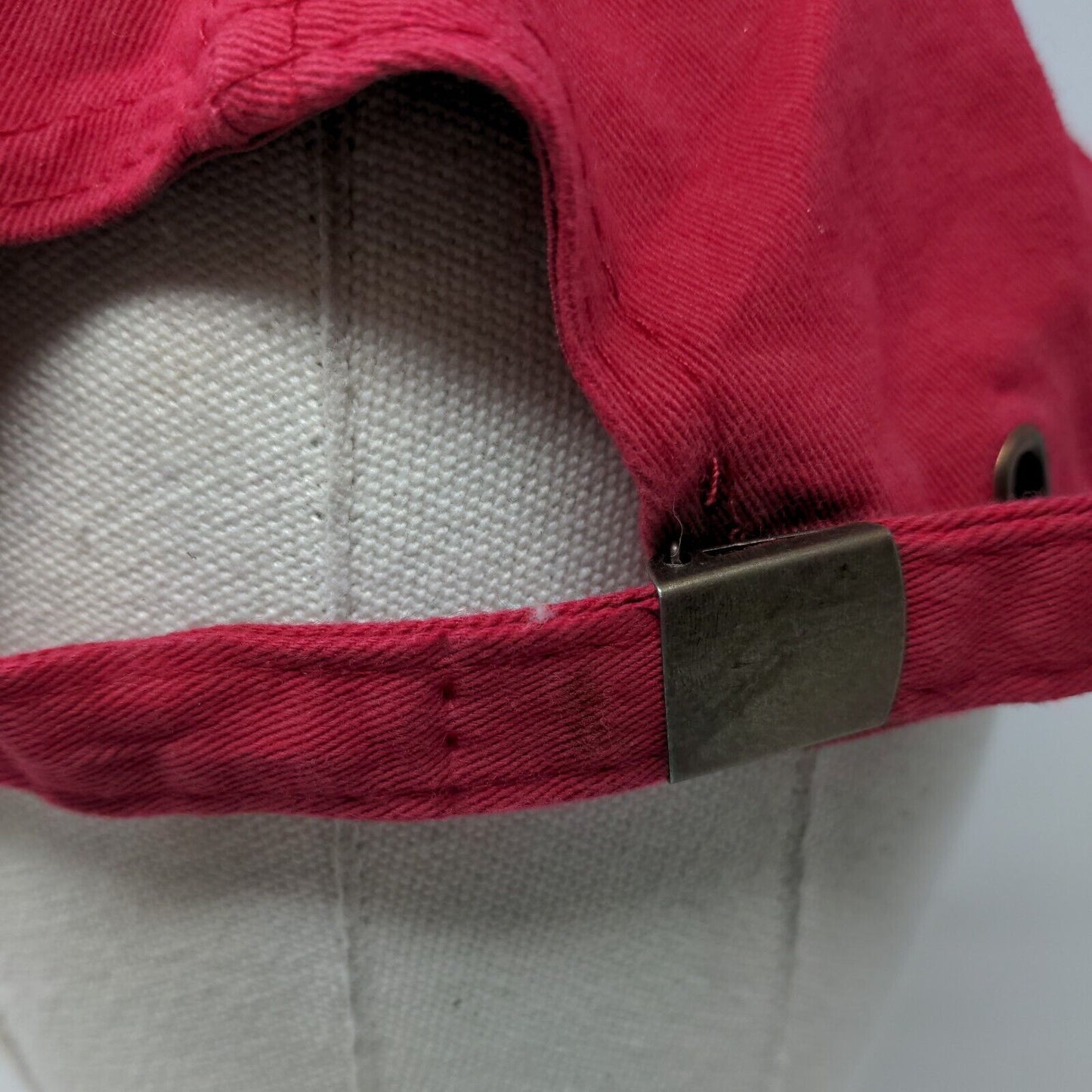 Unbranded Slideback Hat Red OSFA Adjustable Vented Holes 6 Panel Blank