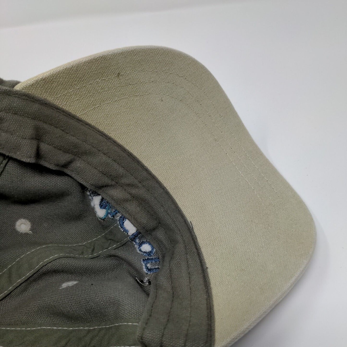 Micron Strapback Hat Grayish Brown One Size Adjustable Embroidered Adams Cotton