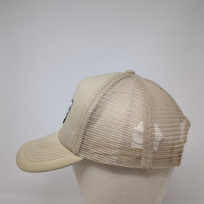 Tulum Mexico Snapback Trucker Hat Tan One Size Adjustable Mesh Back 6 Panel