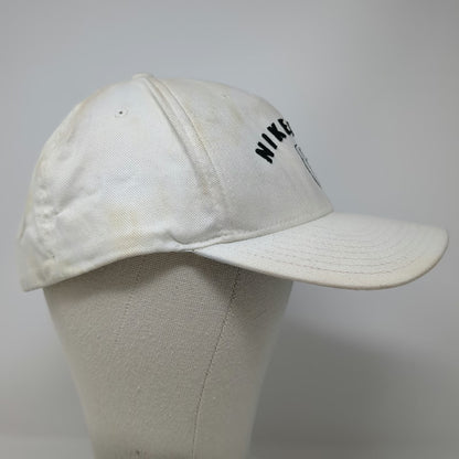 Nike Baseball Cap White XL Shield Logo Embroidered Flexfit Swoosh Golf Hat