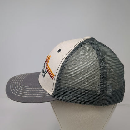 Mountain Trucker Hat Gray One Size Seattle Washington Retro Stripe Mesh Snapback