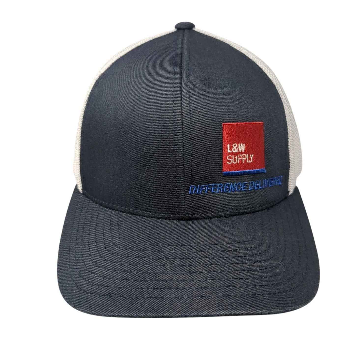 L&W Supply Difference Delivered Snapback Trucker Hat Blue OS Pacific Headwear