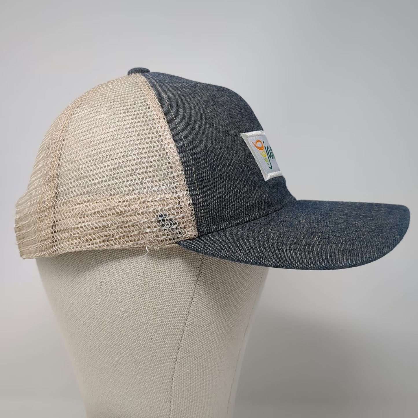 The Icebox Trucker Hat Blue One Size Jamba Denim Mesh Back Snapback Logo Hat