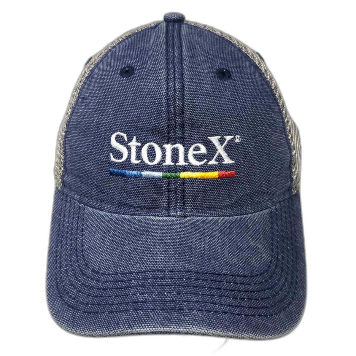 Legacy Trucker Hat Blue One Size StoneX Group Logo Mesh Back Snapback Athletic