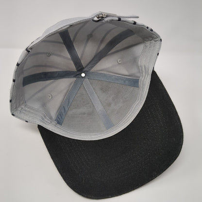 Unbranded Slideback Hat Gray One Size Adjustable Striped 6 Panel Blank