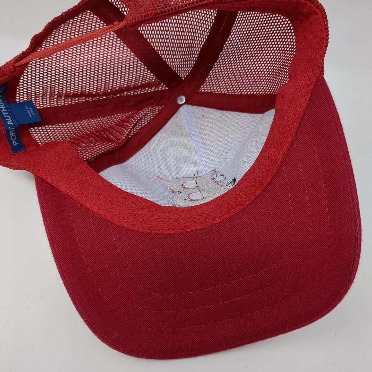 Brave Soccer Snapback Mesh Back Trucker Hat Red One Size Port Authority
