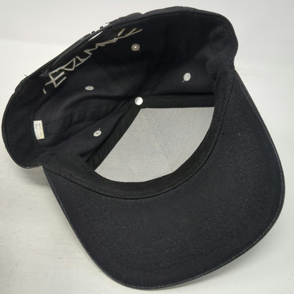 Heatwave 5 Panel Black Hat One Size Palm Tree Patch Snapback Flat Brim Cotton