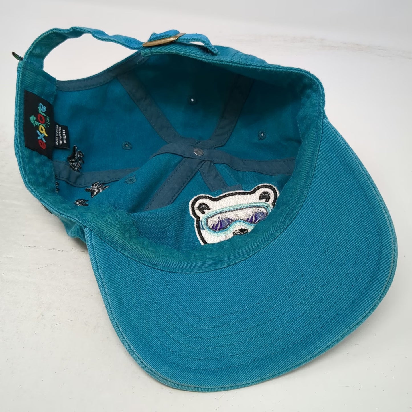 Explore by Lids Blue Baseball Cap One Size Polar Bear Ski Goggles Paw Prints Hat