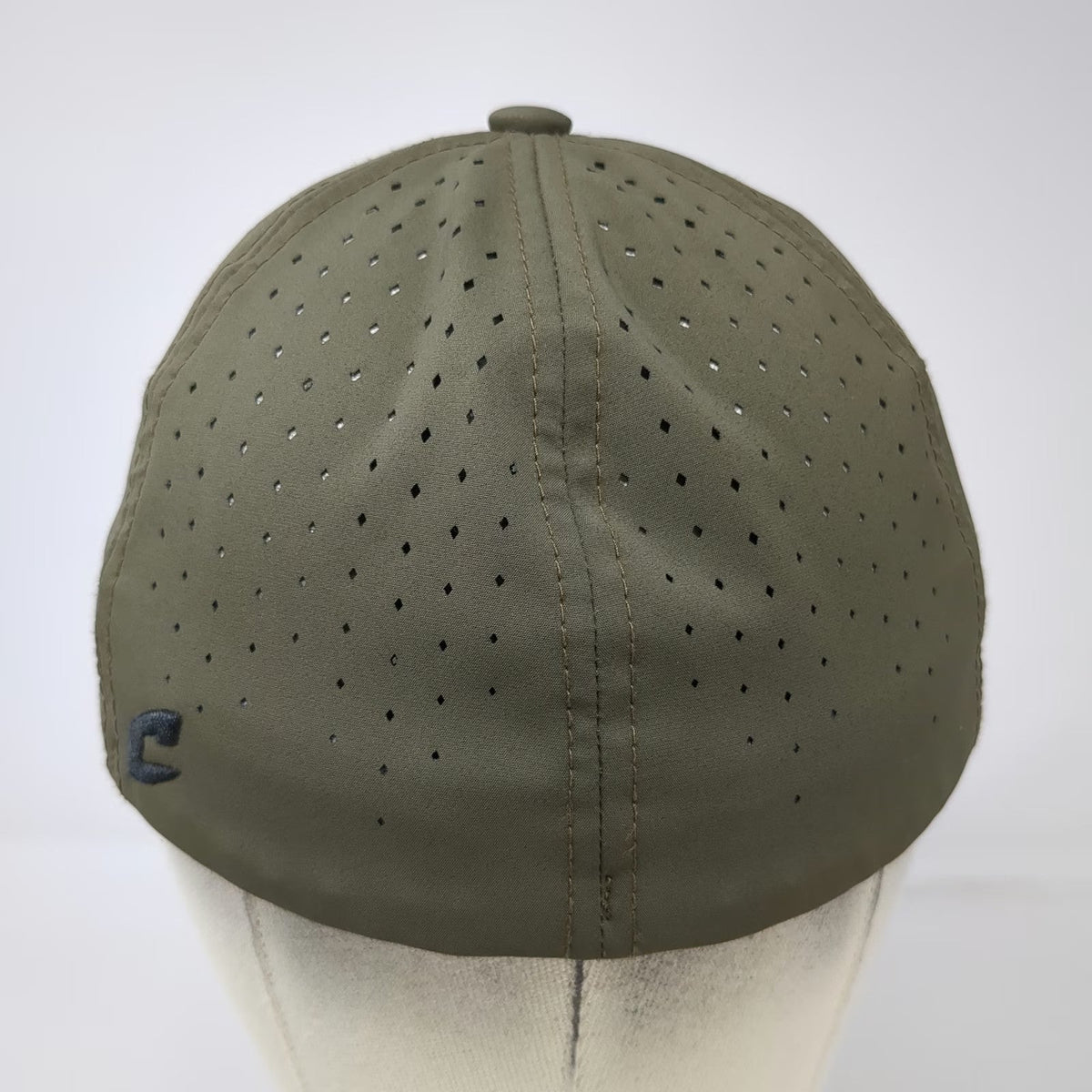 Champro Baseball Cap Green M American Flag W Laser Cut Perforated Stretch Hat