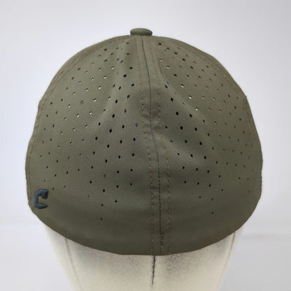 Champro Baseball Cap Green M American Flag W Laser Cut Perforated Stretch Hat