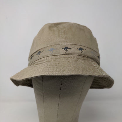 Aussie Design Men's Bucket Hat Tan Embroidered Spell Out Logo Kangaroos