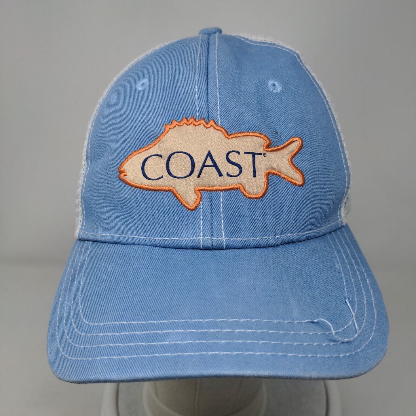 Coast Fish Snapback Mesh Back Trucker Hat Blue OSFM Colorblock