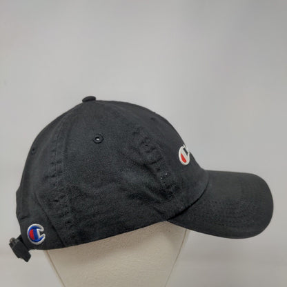 Champion Slideback Hat Black OSFA Adjustable Embroidered 6 Panel Cotton