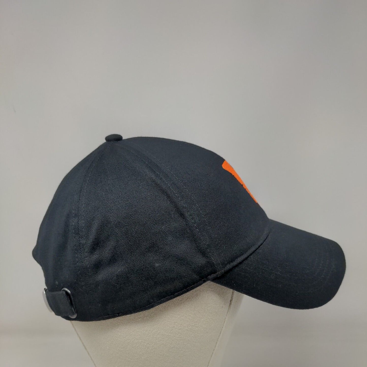 Letter V Slideback Hat Black One Size Embroidered Adjustable 6 Panel