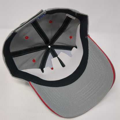 107.1 Hank FM Idaho's Real Country Strapback Hat Gray OS Adjustable Embroidered
