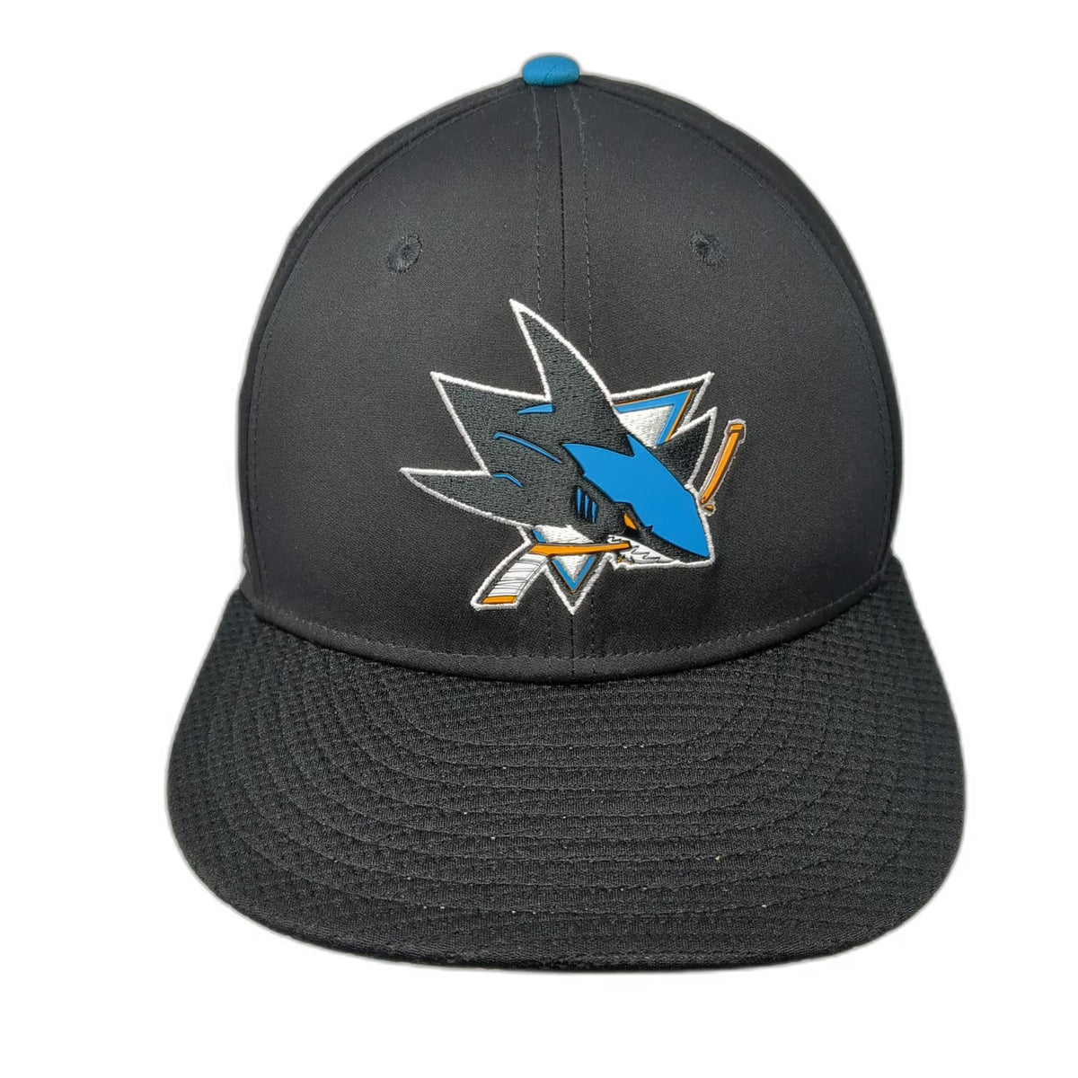 San Jose Sharks NHL Fanatics Cap Black 7 1/4 Authentic Pro Fitted Hat Shield