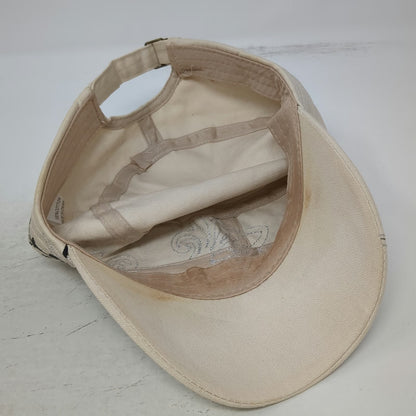 Beige Army Cap One Size Beaded Cross Floral Silver Embroidery Studs Cadet Hat